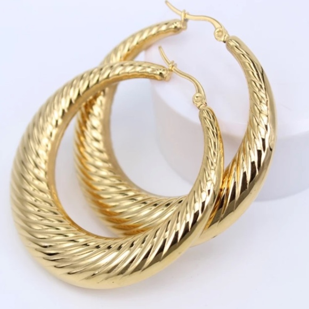 18K gold plated hoop earrings